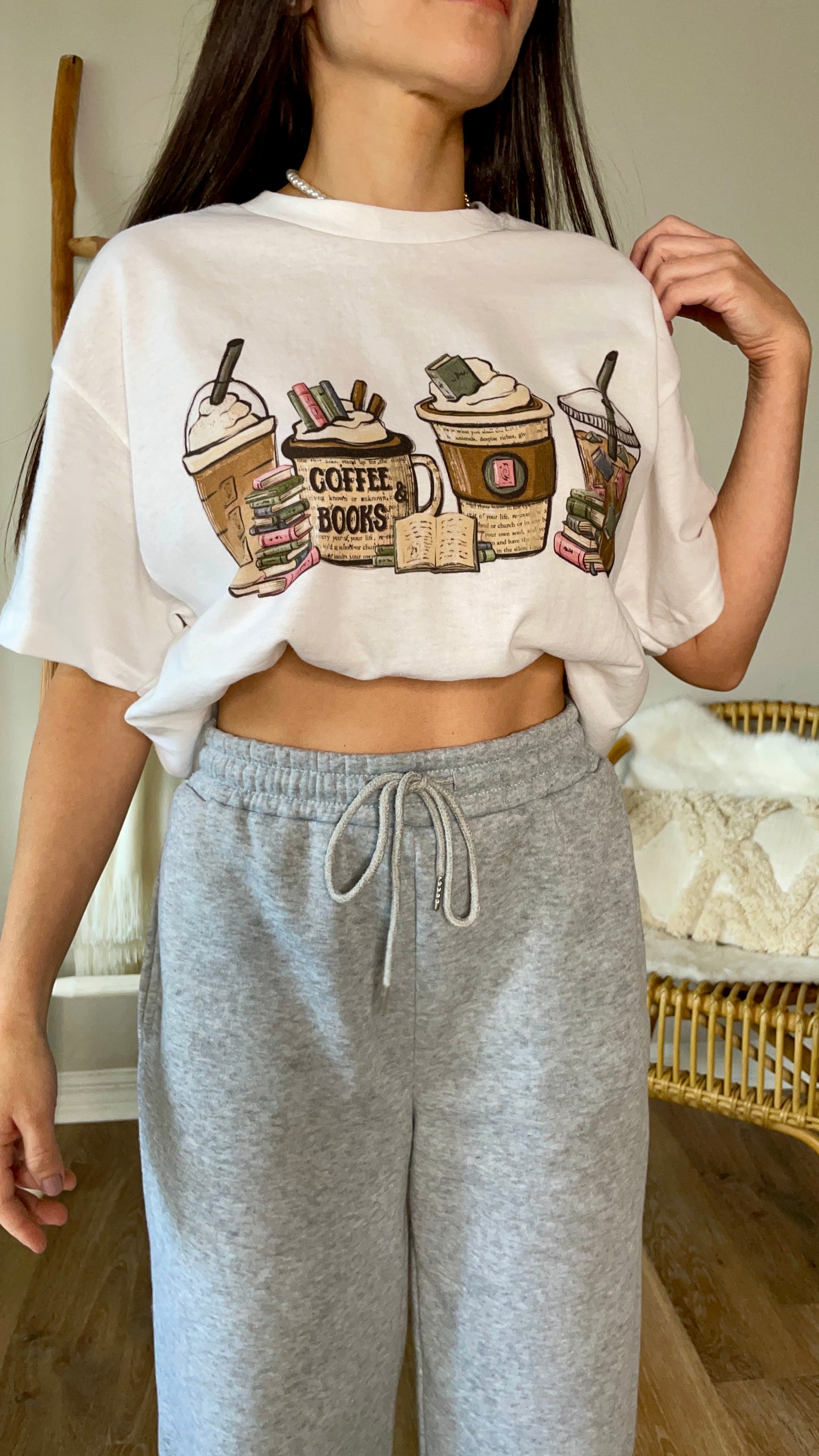 Coffee and Books (front) - Unisex T-shirt