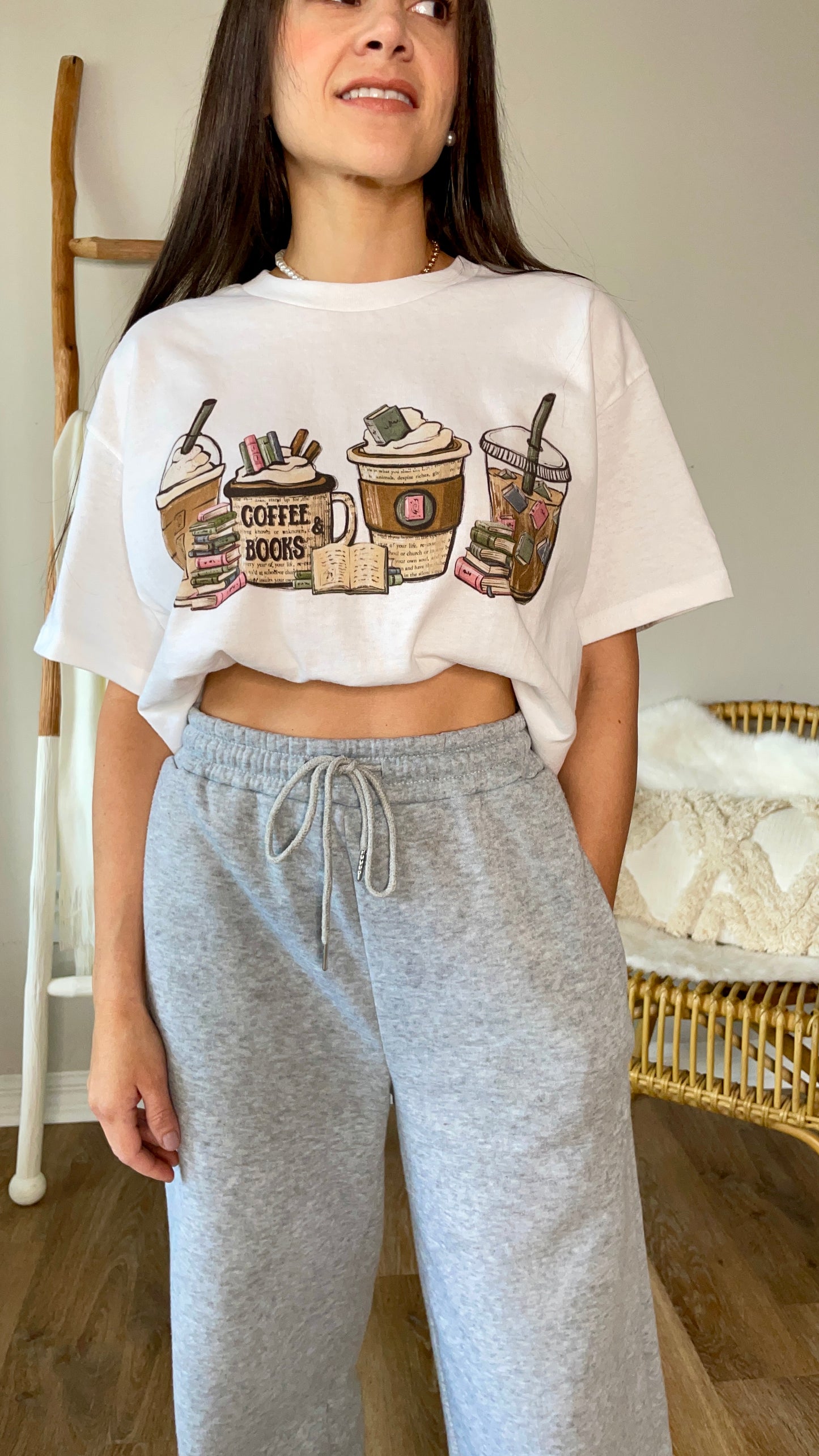 Coffee and Books (front) - Unisex T-shirt