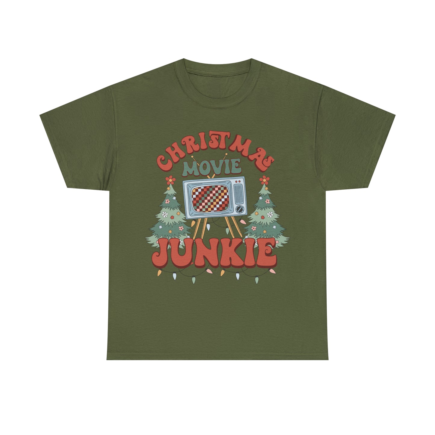 Christmas Movie Junkie (front) - Unisex T-shirt