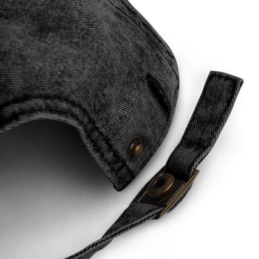 AMILLIARDI Mama Vintage Cotton Twill Hat - Black | Washed-Out Vintage Feel | Embroidered Detail